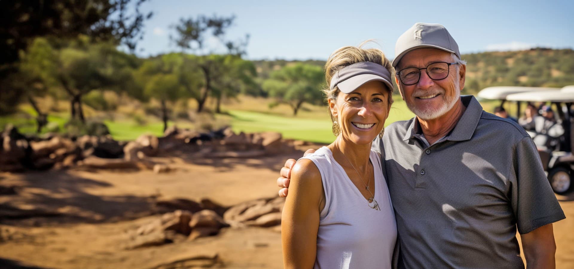 Happy Arizona couple enjoying retirement outdoors